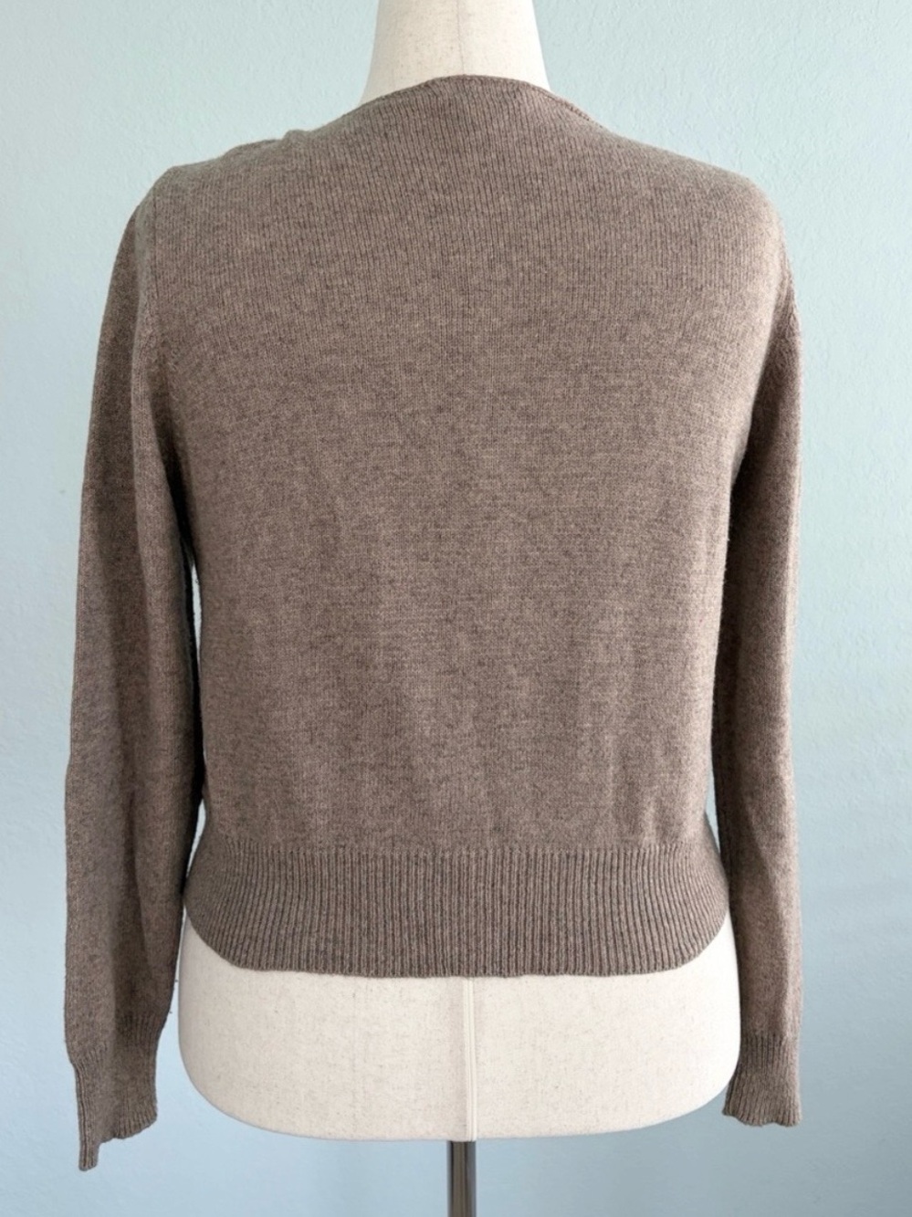 Sundance Embellished Taupe Cardigan Sweater - Picture 5 of 11